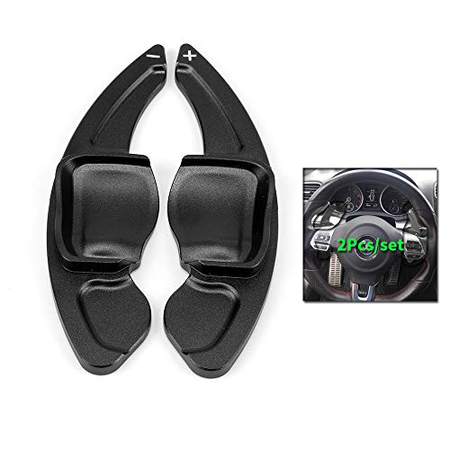 SANRILY DSG for VW Paddle Shifter Extensions, Aluminum Steering Wheel Paddle Shifter(Fits: VW Golf 6 Tiguan MK5 MK6 Jetta GTI R20 R36 Golf 5 MK5 CC for Scirocco GTD Passat Replacement Kit Black
