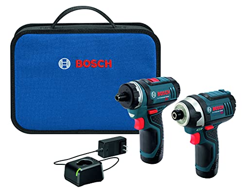 BOSCH 12V Max Cordless 2-Tool Combo Kit with Two-Speed Pocket Driver, Impact Driver and (2) 2 Ah Batteries (CLPK27-120)