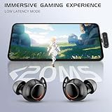 IAMJOY Wireless Gaming Earbuds, 20ms Low Latency, Gaming Earbuds with LED Display, 90H Play Time, 2.4GHz & Bluetooth, Game Earbuds with Mic Compatible with Meta Quest, PS5/4, VR, Switch, PC