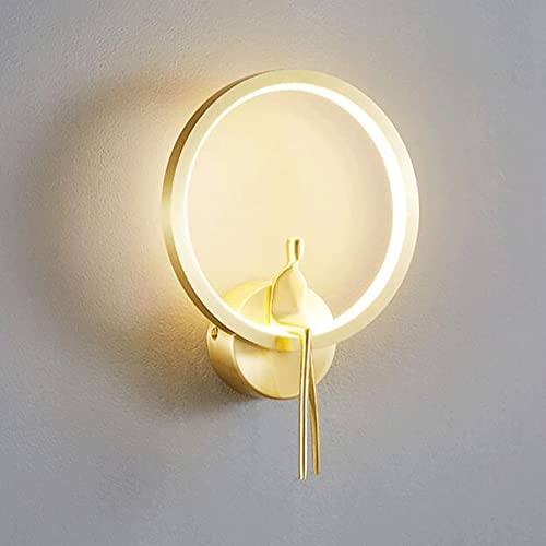 TSOAEKL Applique Murale En Laiton Avec Abat-Jour En Acrylique, Applique Murale À Led Moderne, Appliques Murales De Chevet De Chambre À Coucher, Appliques Murales D'Art Minimalistes Pour Couloir, Salon