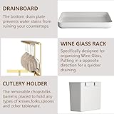 IULAVP 2024 New Dish Drying Rack：Multifunctional Kitchen Utensil Holder with a Dish Rack, a Utenslis Holder and a Wine Glass Rack, Sturdy＆Durable Dish Racks for Kitchen Counter, Kitchen Essentials