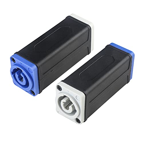 MAD OWL 2 Packs Powercon to Powercon Male and Female Powercon Connectors Extension Adapter, Male and Female Powercon Jack Powercon in Connector Ac Power Connectors Powercon Plug