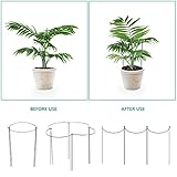 24 Pack Plant Support Stake, Half Round Metal Garden Plant Stake, Green Plant Support Ring, Border Support with Plant Lables & Plant Clips for Outdoor Indoor Plants, Vegetable, Flowers