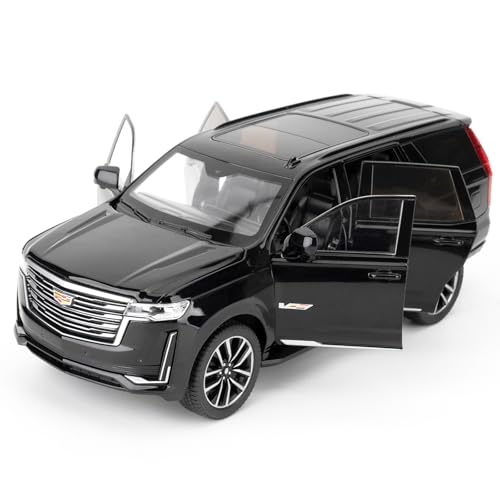 WAKAKAC Toy Car Compatible for 1:24 Escalade SUV Model Car, Pull Back Diecast Collectible Car with Sounds＆Lights for Kids Boys Girls and Adults, Gift Black