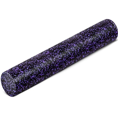 Yes4All High Density Foam Roller for Back, Variety of Sizes & Colors for Yoga, Pilates - Purple Speckled - 36 Inches