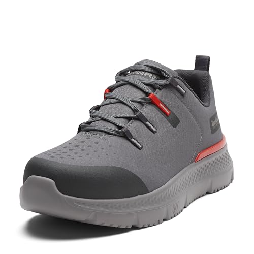 Timberland PRO Men's Intercept Steel Safety Toe Industrial Athletic Work Shoe, Grey/Red, 11W