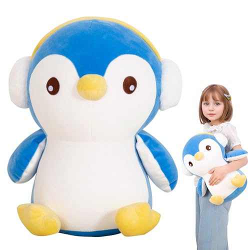 MMguai 16" Cute Big Penguin Blue Plush Cushions, Large Blue Penguin Plushies Toys,Stuffed Animals Penguins Gift for Girls, Boy, Lovers, Valentine's Day, Birthdays