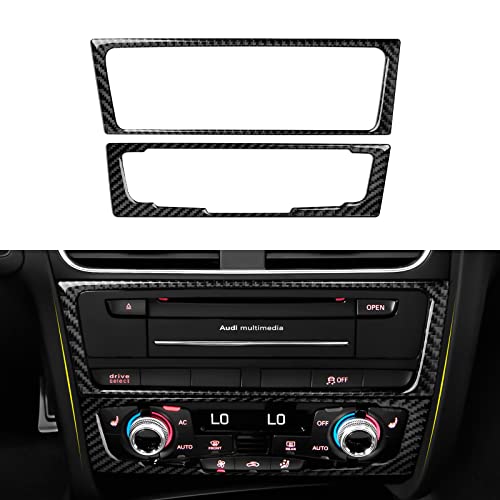 BRMYL Car Air Conditioning CD Panel Decals for Audi A4 A5 S4 S5 RS4 RS5 Q5 Accessories Carbon Fiber Interior Stickers, Style A
