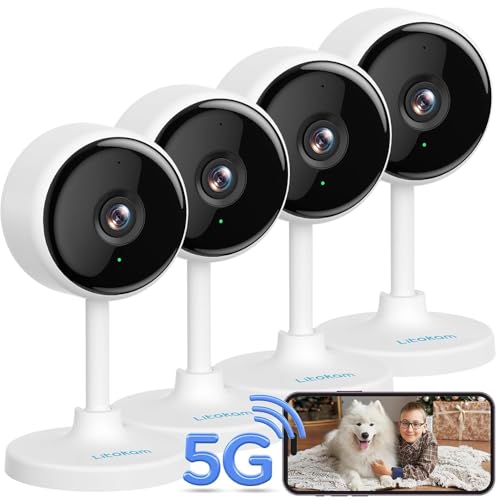 litokam Indoor Cameras for Home Security with Night Vision, Pet Camera with Phone App, 4MP Indoor Security Cam, Motion Detection, 2-Way Audio, WiFi Home Camara Compatible with Alexa