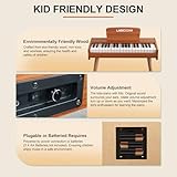 UISCOM Kids Keyboard Piano, 37 Keys Digital Piano, Toddler Musical Instruments, Wooden Kids Piano with Bench, Toddler Piano for 3+ Girls and Boys, Brown