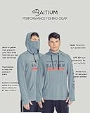 Fishing Shirts for Men, Fishing Shirt, Hooded Long Sleeve with Gaiter, Fishing Gear and Equipment, UPF50 Hoodies for Men, Sun Hoodie Mens, Fishing Clothes for Men (Large, Grey)