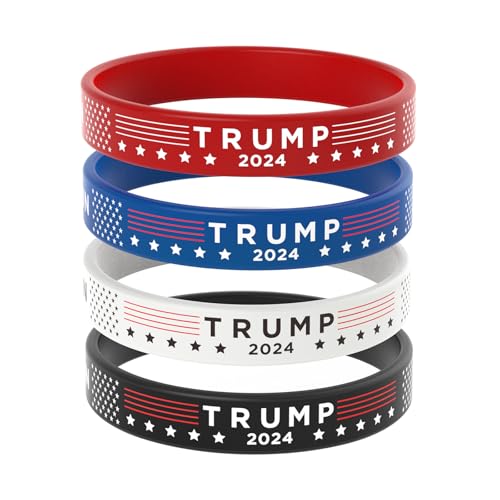 ASUNO 2024 Trump Bracelets Support Donald Take America Again Rubber Wristbands Inspirational Motivational Silicone Band USA Independence Day Gifts Unisex Rally Supplies 20 Pcs