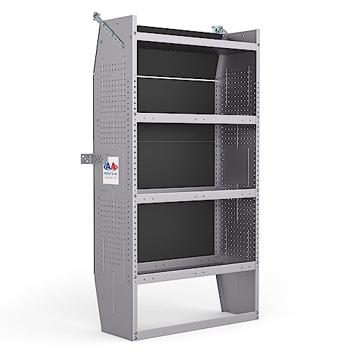 AA Products SH-6003 Steel Mid/High Roof Van Shelving Storage System Fits Transit, NV, Promaster and Sprinter, Van Shelving Units, 32''W x 60''H x 13''D