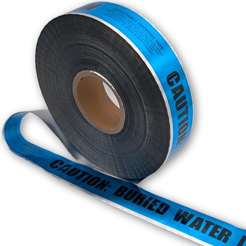 ACE Supply Underground Water Line Detectable Tape - Detectable Underground Tape - 2 Inch x 1000 Ft Length, 5 Mil - Buried Utility Marking Tape
