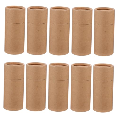 SEWOART 15pcs Cylinder Paper Storage Canisters Kraft Paper Boxes Tea Cans Corrugated Cardboard Boxes Natural Tea Storage Jar