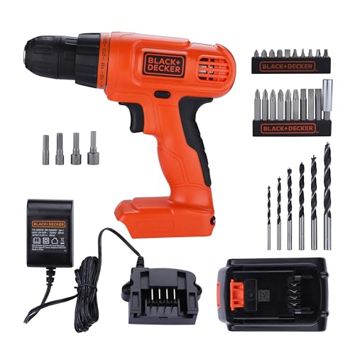 BLACK+DECKER 20V MAX POWERECONNECT Cordless Drill/Driver + 30 Piece Bits and Drivers Kit (LD120VA)