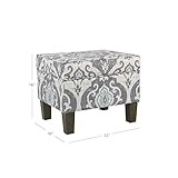 Homepop Home Decor |K7646-A750 | Upholstered Modern Rectangular Storage Ottoman | Hinged Lid Ottoman with Storage for Living Room & Bedroom, Suri Blue