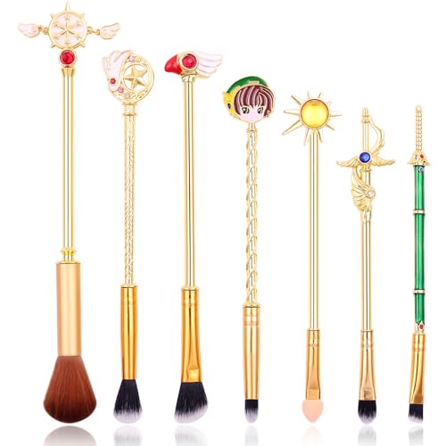 Magic Sakura Makeup Brushes Set - 8pcs Cosmetic Makeup Brush Set Professional Tool Kit Set Pink Drawstring Bag Included (NEW 7Pcs)