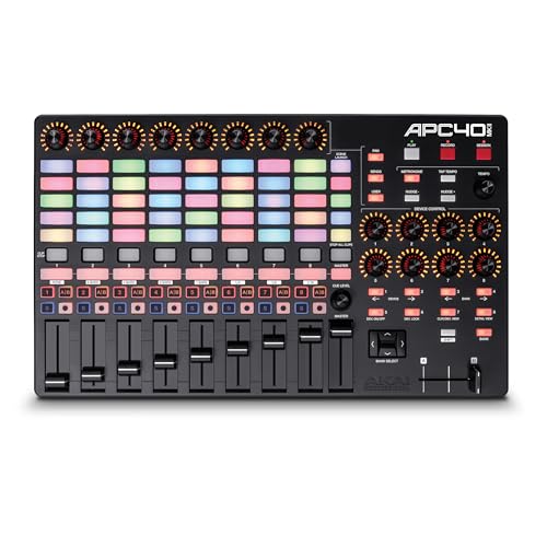 Akai Professional APC40 MKII - USB MIDI Controller for 1 to 1 Mapping with Ableton Live Lite with 5x8 Clip Launch Matrix, Knobs and Faders, Pro Software Suite Included