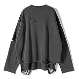 ELKNLMU Vintage Streetwear ripped Sweatshirt Men Fashion Autumn Solid Color Oversize Sweatshirt (X-Large, Dark grey)