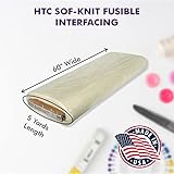 Superpunch White Fusible Knit Interfacing, Sof-Knit Fabric Interlining Woven- 60’’Wide HTC1725-1, Embroidery Stabilizers- All Bias Stretch, 100% Nylon, Sold in 5 Yard, Made in USA