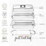 Chafing Dishes for Buffet 4 Pack, 9 Quart Stainless Steel Chafing Dish Buffet Set with Folding Frame, Food Warmers for Parties, Catering Supplies, Banquets, and Weddings