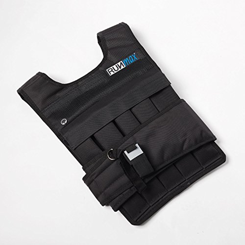 RUNmax RUNFast 12Lbs-140Lbs Weighted Vest with Shoulder Pads, 60 lb, Black