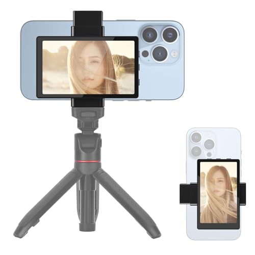 Newmowa Phone Vlog Selfie Monitor Screen, Magnetic Phone Holder Clip Mount, Using Phone Rear Camera for Selfie Vlog Live Stream TikTok, Compatible with iPhone (Support 4K 30fps Wired Recording)