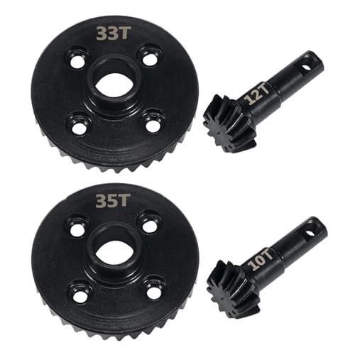 AMK Steel TRX4 Bevel Gear 12T-33T Overdrive 10T-35T Underdrive Differential Gears Ring Pinion Set for 1/10 RC Crawler TRX6 TRX4 Upgrades