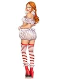 Leg Avenue Women’s 6 PC Deadly Darling Clown Costume with Pom Pom Hair Ties, LARGE