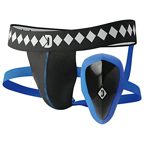 Diamond MMA Jock Strap + Athletic Cup for Men - XL | 4-Strap No Shift Athletic Supporters for Men with Cup for MMA, Boxing, Muay Thai, Wrestling, Jiu Jitsu | High Impact Sports Jockstrap and Guard