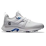 FootJoy Men's Hyperflex Previous Season Style Golf Shoe, White/Blue, 10