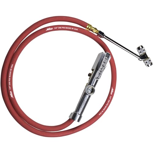 Milton 553 Heavy-Duty Truck Tire Inflator with Pressure Gauge, 5' Hose Dual Lock-on Air Chuck, Made in USA (OSHA Compliant) 10-160 PSI