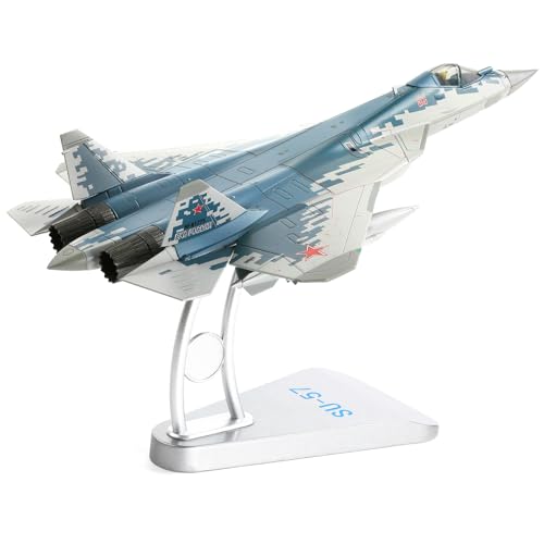 NUOTIE Sukhoi SU-57 Felon 1/72 Diecast Metal Aircraft Model Kit Russian Fifth Generation Fighter Alloy Pre-Build Military Airplane for Adults Enthusiasts Collections or Gift