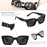 FEISEDY Classic Women Sunglasses Fashion Thick Square Sun Glasses Chunky Frame UV400 B2471