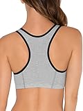 Fruit of the Loom Women's Built Up Tank Style Sports Bra Value Pack, Heather Grey W. Black/White/Black/Heather Grey W. Black/White/Black, 36