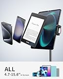 SAIJI Tablet Stand Holder, Height Adjustable Portable Monitor Stand, 360 Degree Rotating, Aluminum Alloy Cradle Mount Dock for 4.7"-15.6" Screen iPhone Samsung, iPad, Kindle, eBook Reader(Black)