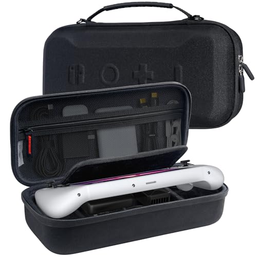 JSAUX Carrying Case for Lenovo Legion Go&Go S, Large Capacity Hard Portable Travel Case Pouch, Screen Protective Cover with Hand Grip, Accessories Storage Bag, Black
