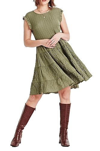 DEAR JOHN Women's Sadie Sleeveless Dress Small Sage Leaf