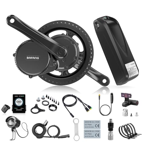 BAFANG Mid Drive Kit BBS01/BBS02B/BBS-HD 500W 750W 1000W Mid Motor Ebike Conversion Kit with Display and Battery Optional Custom Electric Bike Conversion Kit for 68-73MM Mountain Bike Road Bike