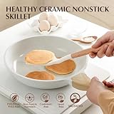 SENSARTE Nonstick Ceramic Frying Pan Skillet with Lid, 8 Inch Omelet Pan, Healthy Non Toxic Chef Pan, Induction Compatible Egg Pan with Heat Resistant Handle, PFAS-Free