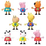 Peppa Pig School Classroom Toy Figures 8-Pack, Peppa Pig, George Pig, Peggi Panda, Candy Cat and More, Back to School Gifts for Kids, Ages 3+ (Amazon Exclusive)