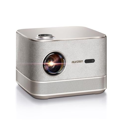 3-in-1 Outdoor Projector 4K Supported, AURZEN BOOM 3 Smart Projector with WiFi and Bluetooth, 3D DoIby Audio & 36W Speakers, Auto Focus & Keystone, Netflix Official 500 ANSI Home proyector, Gold