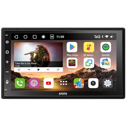 ATOTOLIFE S8 7inch Android Car Stereo, Add ChatGPT to Double Din Car Radio,Wireless CarPlay, Wireless Android Auto, QLED Touchscreen, 4G LTE WiFi, Dual Bluetooth, 4G+32G, SCVC, 32B-EQ DSP, VSV