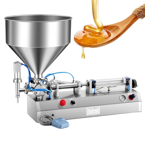 SACLMD Liquid Filling Machine,Automatic Honey Bottle Filler Pump,Paste Liquid Filling Machine,for Vegetable Oil,Shampoo,Ketchup,110V-100-1000ML