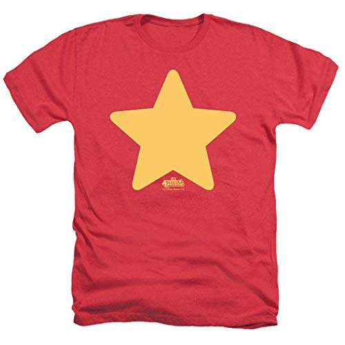 Popfunk Steven Universe Star Cartoon Network Heather T-Shirt & Stickers - (Large), Red Heather