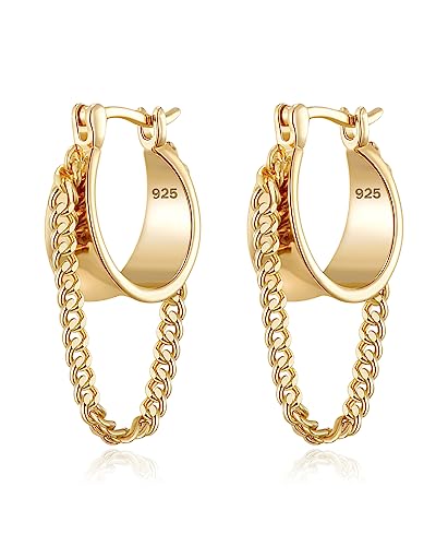 Gold Earrings for Women Trendy 14K Gold Chain Earrings for women Dangle Jewelry for Gifts