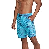 Speedo Men's Standard Swim Trunk Knee Length Boardshort Bondi Printed, 20" Slice Blue Atoll, Large