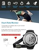 EZON Heart Rate Monitor and Chest Strap, Exercise Heart Rate Monitor, Sports Watch with HRM, Waterproof, Stopwatch, Hourly Chime T007