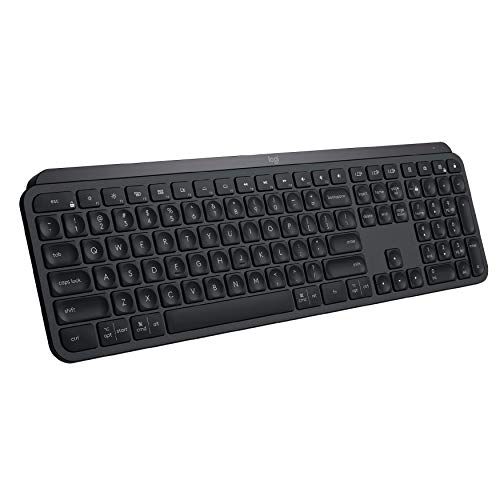 Logitech MX Keys Advanced Wireless Illuminated Keyboard, Tactile Responsive Typing, Backlighting, Bluetooth, USB-C, Apple macOS, Microsoft Windows, Linux, iOS, Android, Metal Build (Black)